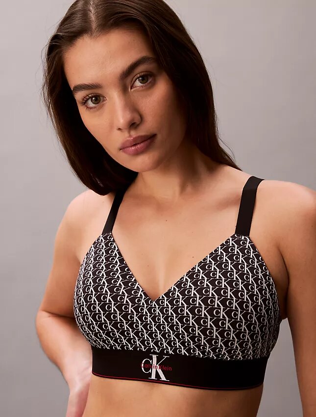 Grafisk Monogram-Bralette i Microfiber med stretch och lätt foder Grafisk Monogram-Bralette i Microfiber med stretch och lätt foder
