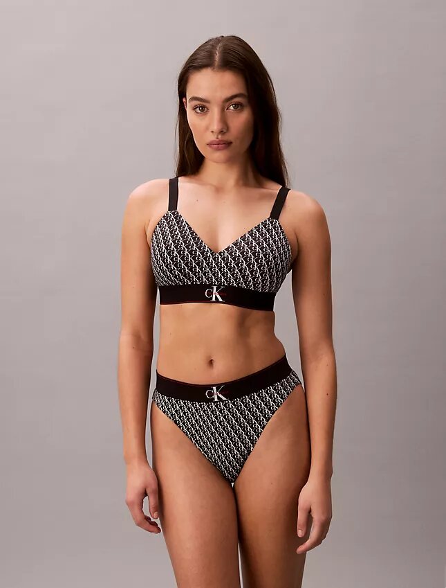 Grafisk Monogram-Bralette i Microfiber med stretch och lätt foder Grafisk Monogram-Bralette i Microfiber med stretch och lätt foder