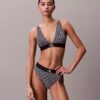 Grafisk Monogram-Microfiber, stretch, lätt fodrad triangel-Bralette Grafisk Monogram-Microfiber, stretch, lätt fodrad triangel-Bralette