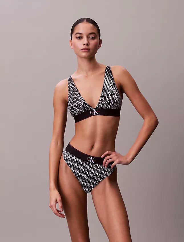 Grafisk Monogram-Microfiber, stretch, lätt fodrad triangel-Bralette Grafisk Monogram-Microfiber, stretch, lätt fodrad triangel-Bralette