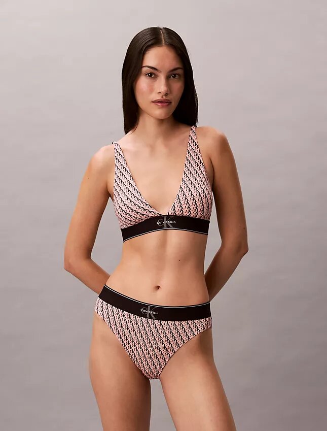 Grafisk Monogram-Microfiber, stretch, lätt fodrad triangel-Bralette Grafisk Monogram-Microfiber, stretch, lätt fodrad triangel-Bralette