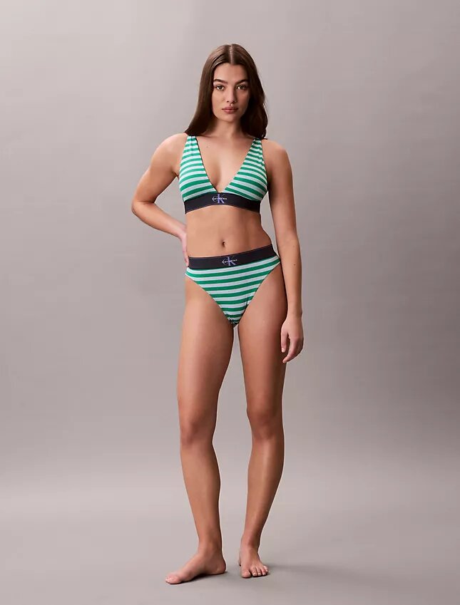 Grafisk Monogram-Microfiber, stretch, lätt fodrad triangel-Bralette Grafisk Monogram-Microfiber, stretch, lätt fodrad triangel-Bralette
