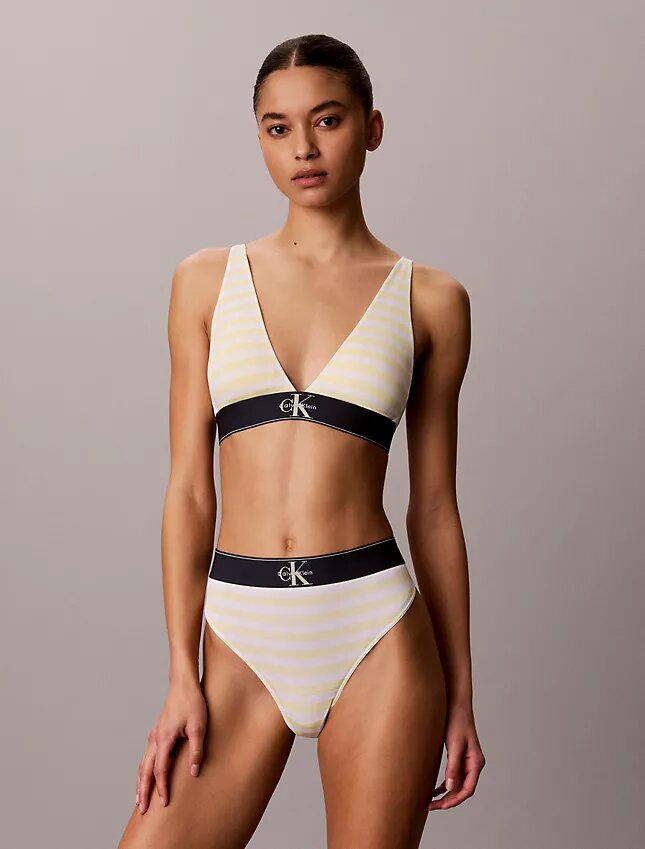 Grafisk Monogram-Microfiber, stretch, lätt fodrad triangel-Bralette Grafisk Monogram-Microfiber, stretch, lätt fodrad triangel-Bralette