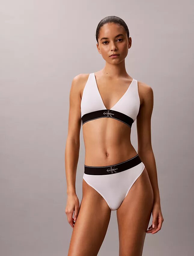Grafisk Monogram-Microfiber, stretch, lätt fodrad triangel-Bralette Grafisk Monogram-Microfiber, stretch, lätt fodrad triangel-Bralette