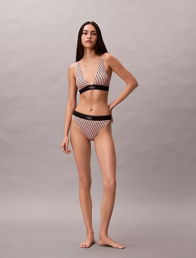 Grafisk Monogram-Microfiber, stretch, lätt fodrad triangel-Bralette Grafisk Monogram-Microfiber, stretch, lätt fodrad triangel-Bralette