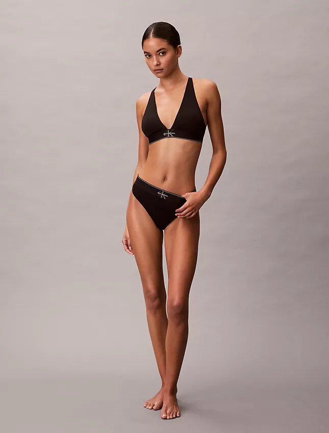 Grafisk Monogram-Microfiber, stretch, lätt fodrad triangel-Bralette Grafisk Monogram-Microfiber, stretch, lätt fodrad triangel-Bralette