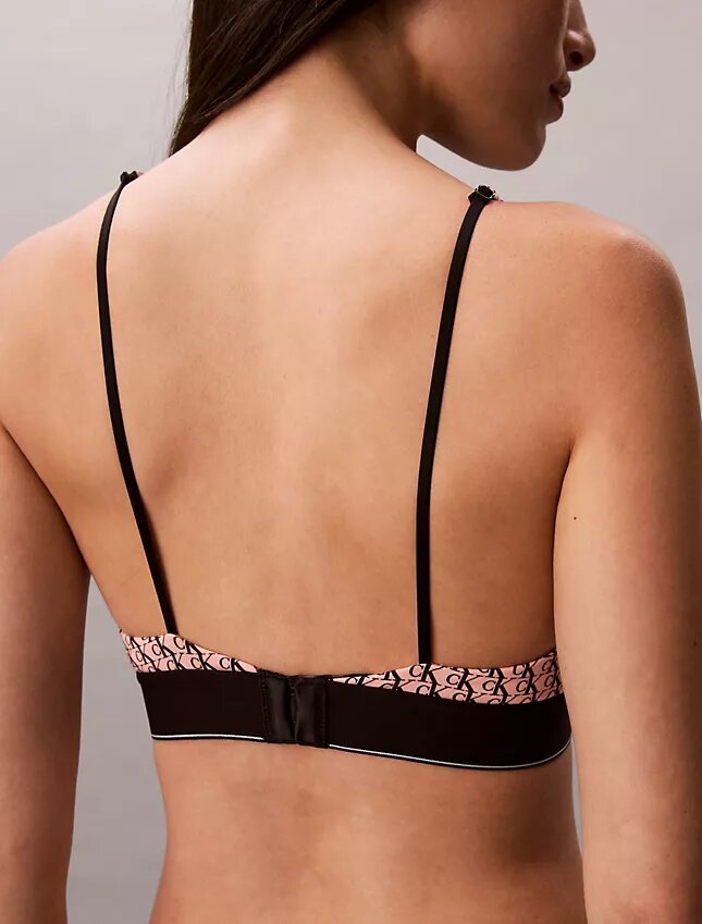 Grafisk Monogram-Microfiber, stretch, lätt fodrad triangel-Bralette Grafisk Monogram-Microfiber, stretch, lätt fodrad triangel-Bralette