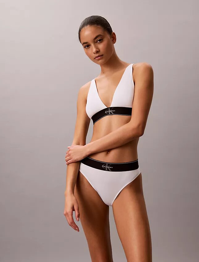 Grafisk Monogram-Microfiber, stretch, lätt fodrad triangel-Bralette Grafisk Monogram-Microfiber, stretch, lätt fodrad triangel-Bralette