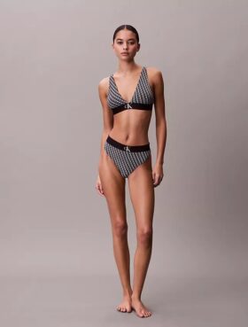 Grafisk monogram-Thong i stretchig Microfiber