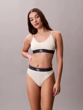 Grafisk monogram-Thong i stretchig Microfiber
