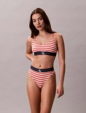 Grafisk monogram-Thong i stretchig Microfiber