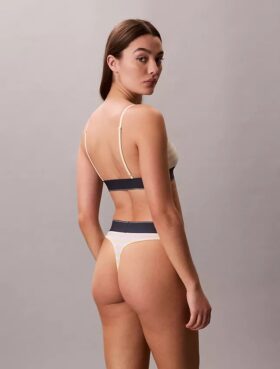 Grafisk monogram-Thong i stretchig Microfiber
