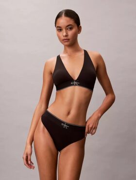 Grafisk monogram-Thong i stretchig Microfiber