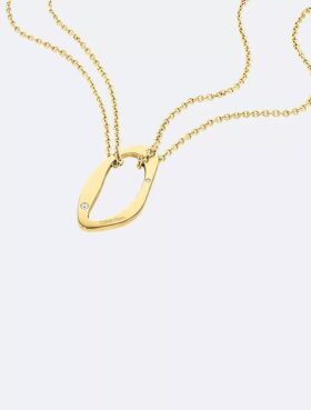 Halsband med rund, organisk hänge Halsband med rund, organisk hänge
