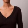 Henley-T-shirt i Cotton Stretch-bomull