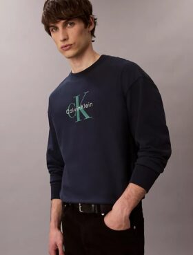 Högkvalitativ frotté-tröja med Monogram-logotyp
