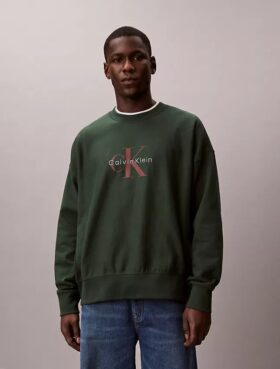 Högkvalitativ frotté-tröja med Monogram-logotyp