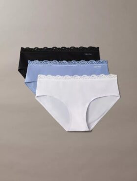 Hipster i stretchig mikrofiber med spets, 3-pack