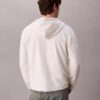 Hoodie i bomullsblandad bouclé med avslappnad passform Hoodie i bomullsblandad bouclé med avslappnad passform