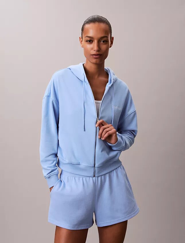 Hoodie i bomullsblandad frotté Hoodie i bomullsblandad frotté