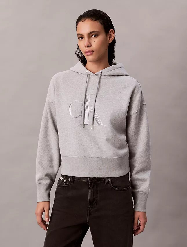 Hoodie i fleece med paljettmonogram med Monogram Hoodie i fleece med paljettmonogram med Monogram