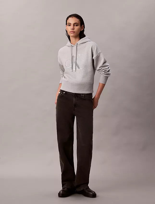 Hoodie i fleece med paljettmonogram med Monogram Hoodie i fleece med paljettmonogram med Monogram