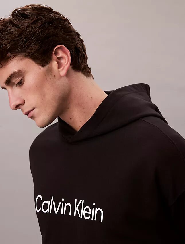 Hoodie i frotté med standardlogotyp Hoodie i frotté med standardlogotyp