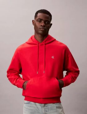Hoodie i premiumfrotté med avslappnad passform och Monogram