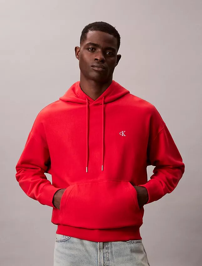 Hoodie i premiumfrotté med avslappnad passform och Monogram Hoodie i premiumfrotté med avslappnad passform och Monogram