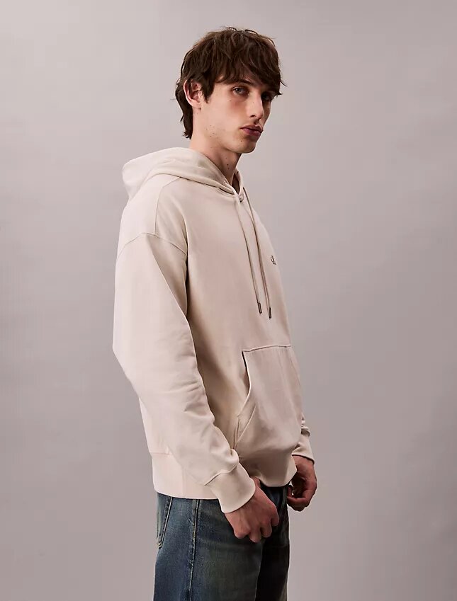 Hoodie i premiumfrotté med avslappnad passform och Monogram Hoodie i premiumfrotté med avslappnad passform och Monogram