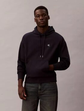 Hoodie i premiumfrotté med avslappnad passform och Monogram