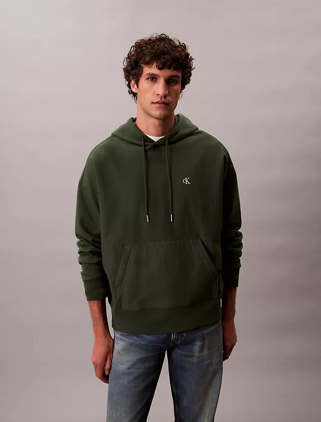 Hoodie i premiumfrotté med avslappnad passform och Monogram Hoodie i premiumfrotté med avslappnad passform och Monogram