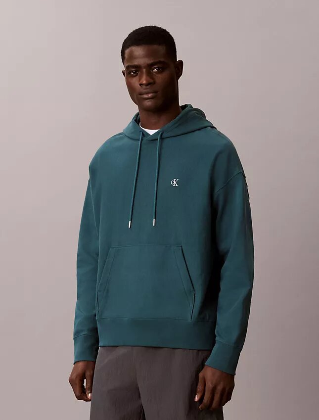 Hoodie i premiumfrotté med avslappnad passform och Monogram Hoodie i premiumfrotté med avslappnad passform och Monogram