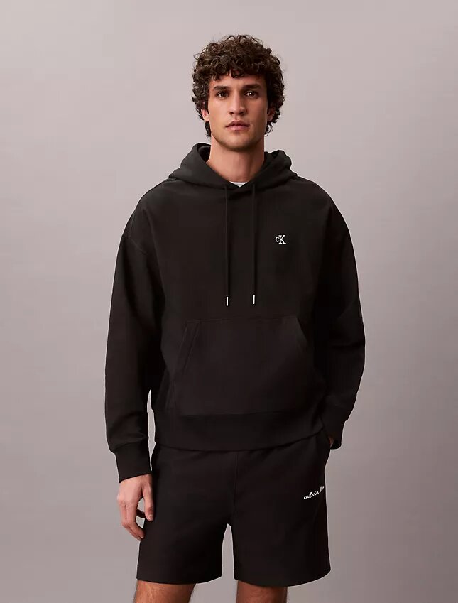 Hoodie i premiumfrotté med avslappnad passform och Monogram Hoodie i premiumfrotté med avslappnad passform och Monogram