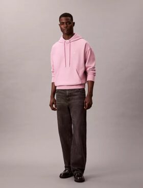 Hoodie i premiumfrotté med avslappnad passform och Monogram