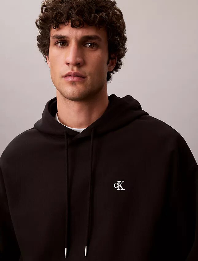 Hoodie i premiumfrotté med avslappnad passform och Monogram Hoodie i premiumfrotté med avslappnad passform och Monogram