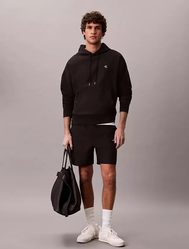 Hoodie i premiumfrotté med avslappnad passform och Monogram Hoodie i premiumfrotté med avslappnad passform och Monogram