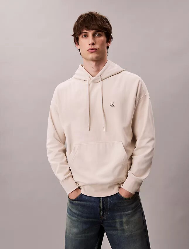 Hoodie i premiumfrotté med avslappnad passform och Monogram Hoodie i premiumfrotté med avslappnad passform och Monogram