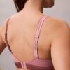 Icon Bralette i bomull och Modal med metalliskt mönster och lätt foder