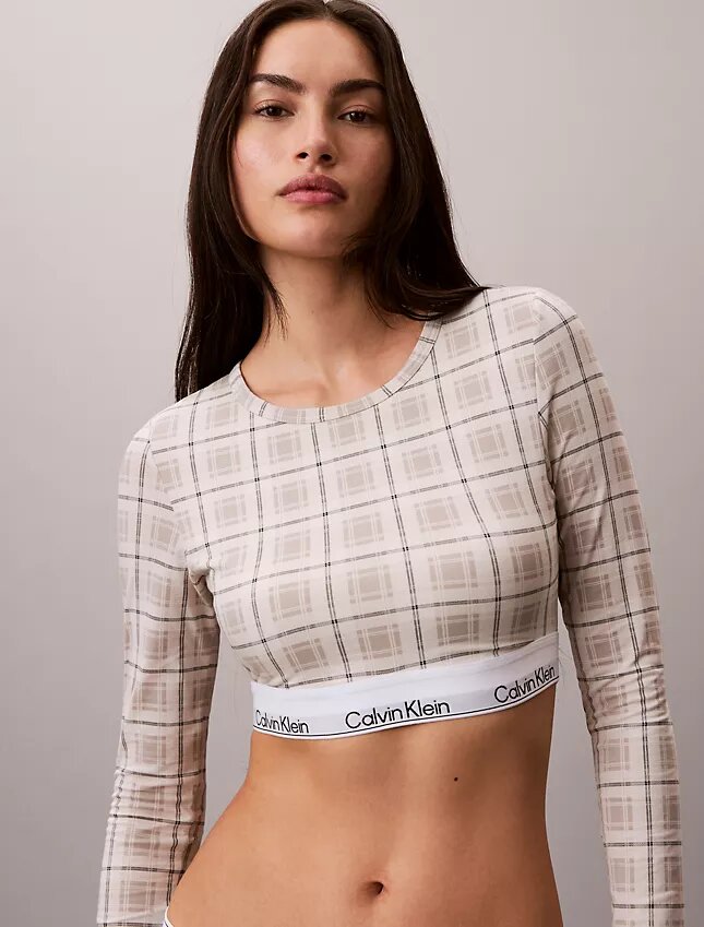 Ikonisk bomulls- och Modal-Bralette med långa ärmar och lätt foder Ikonisk bomulls- och Modal-Bralette med långa ärmar och lätt foder