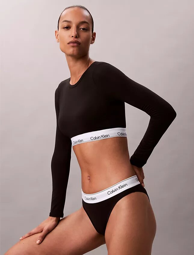 Ikonisk bomulls- och Modal-Bralette med långa ärmar och lätt foder Ikonisk bomulls- och Modal-Bralette med långa ärmar och lätt foder