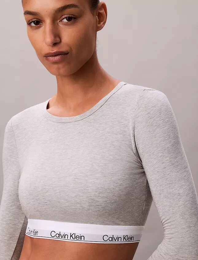 Ikonisk bomulls- och Modal-Bralette med långa ärmar och lätt foder Ikonisk bomulls- och Modal-Bralette med långa ärmar och lätt foder
