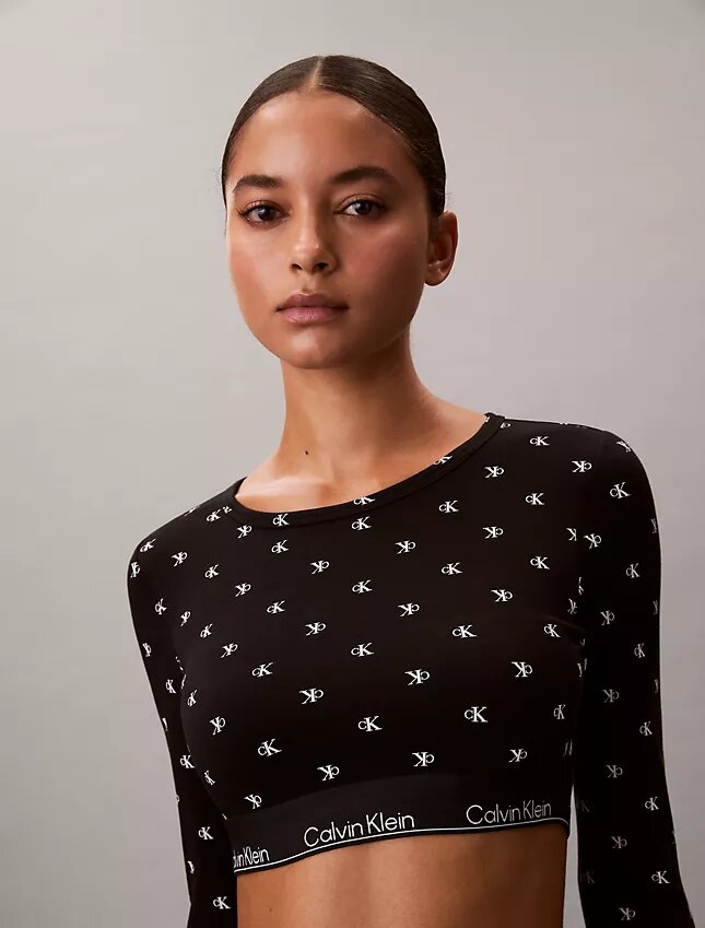 Ikonisk bomulls- och Modal-Bralette med långa ärmar och lätt foder Ikonisk bomulls- och Modal-Bralette med långa ärmar och lätt foder