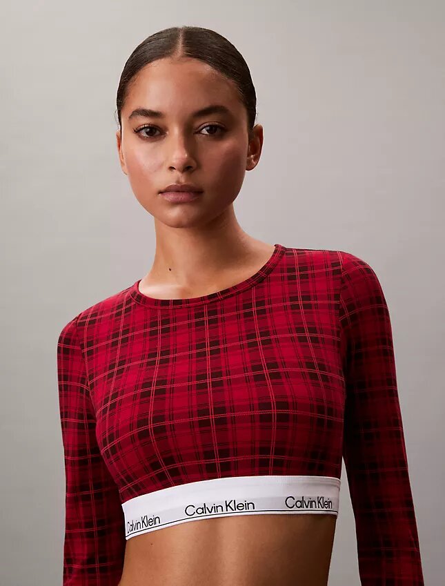 Ikonisk bomulls- och Modal-Bralette med långa ärmar och lätt foder Ikonisk bomulls- och Modal-Bralette med långa ärmar och lätt foder