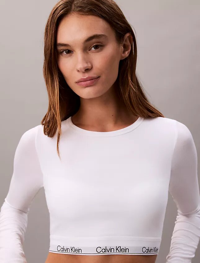 Ikonisk bomulls- och Modal-Bralette med långa ärmar och lätt foder Ikonisk bomulls- och Modal-Bralette med långa ärmar och lätt foder