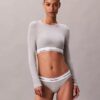 Ikonisk bomulls- och Modal-Bralette med långa ärmar och lätt foder Ikonisk bomulls- och Modal-Bralette med långa ärmar och lätt foder