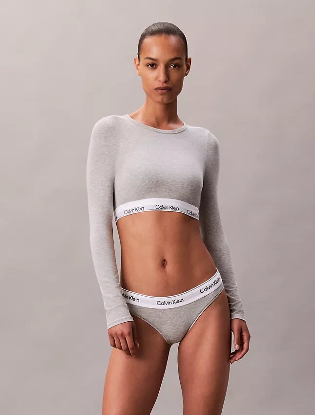 Ikonisk bomulls- och Modal-Bralette med långa ärmar och lätt foder Ikonisk bomulls- och Modal-Bralette med långa ärmar och lätt foder