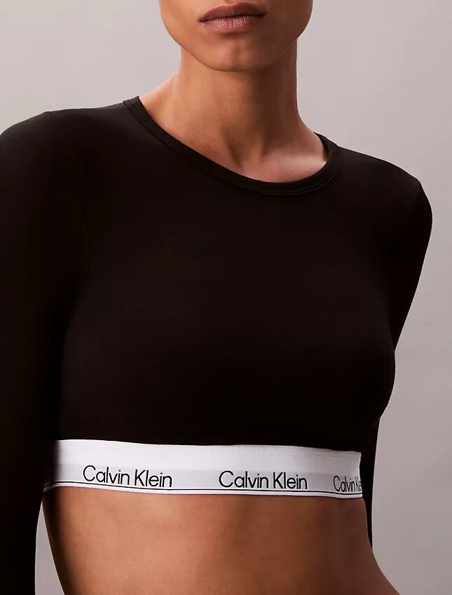 Ikonisk bomulls- och Modal-Bralette med långa ärmar och lätt foder Ikonisk bomulls- och Modal-Bralette med långa ärmar och lätt foder