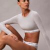 Ikonisk bomulls- och Modal-Bralette med långa ärmar och lätt foder Ikonisk bomulls- och Modal-Bralette med långa ärmar och lätt foder