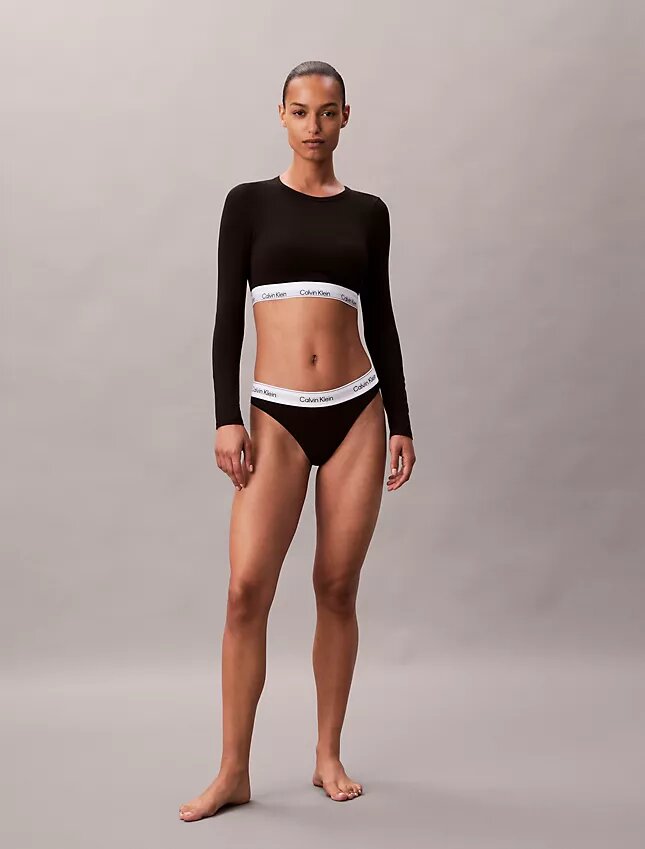 Ikonisk bomulls- och Modal-Bralette med långa ärmar och lätt foder Ikonisk bomulls- och Modal-Bralette med långa ärmar och lätt foder